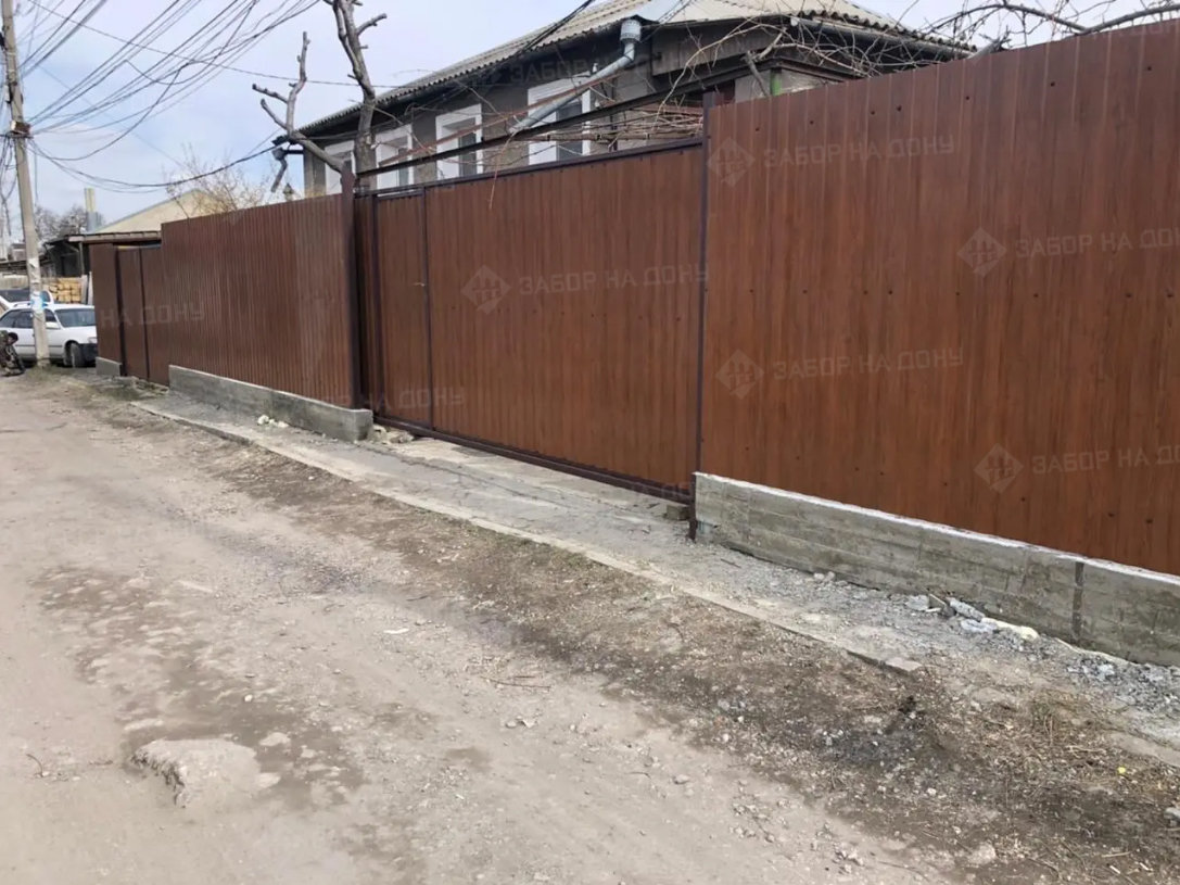 Откатные ворота с калиткой  в Цимлянске